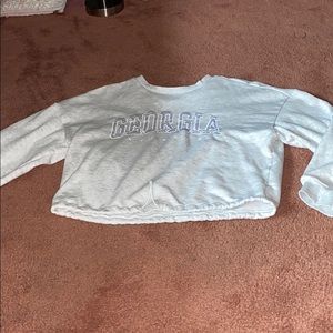 Cropped white/grey sweater